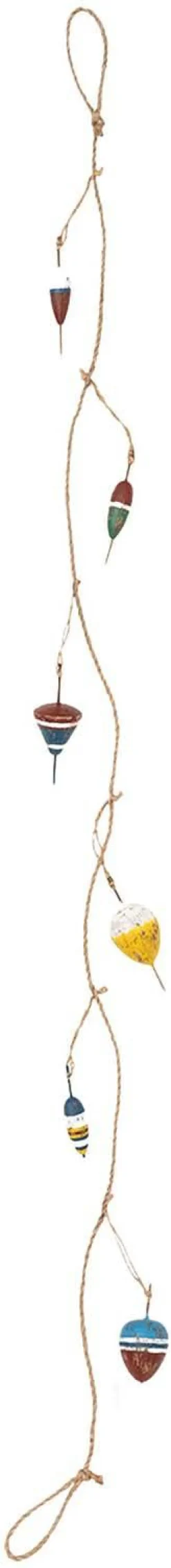 Guirlande de flotteurs de pêche en bois 1.28 m
