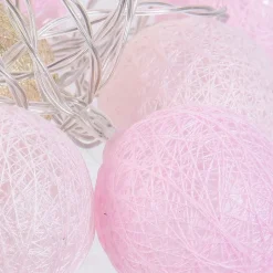 Guirlande lumineuse boules colorées 20 LED 3,72 m (Rose, Doré)