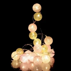 Guirlande lumineuse boules colorées 20 LED 3,72 m (Rose, Doré)