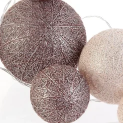 Guirlande lumineuse boules colorées 10 leds multi-tailles (Marron)