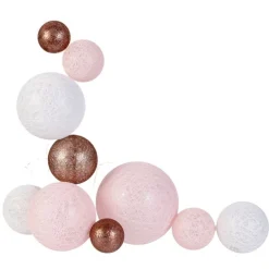Guirlande lumineuse boules colorées 10 leds multi-tailles (Rose)