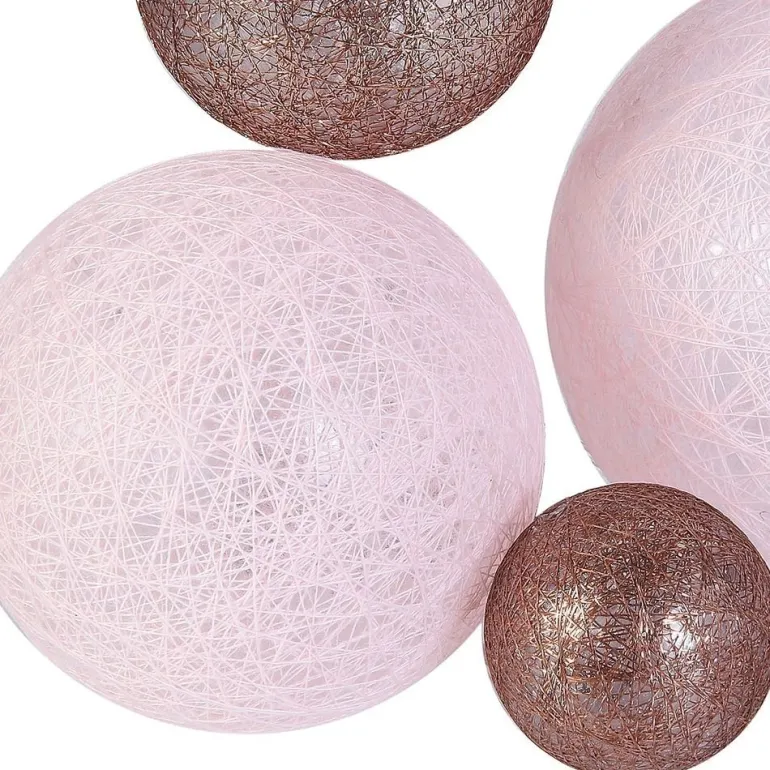 Guirlande lumineuse boules colorées 10 leds multi-tailles (Rose)