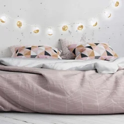 Guirlande lumineuse boules pailletées 10 leds (Blanc, Doré)