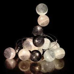 Guirlande lumineuse boules pailletées 16 leds (Noir, Bleu)