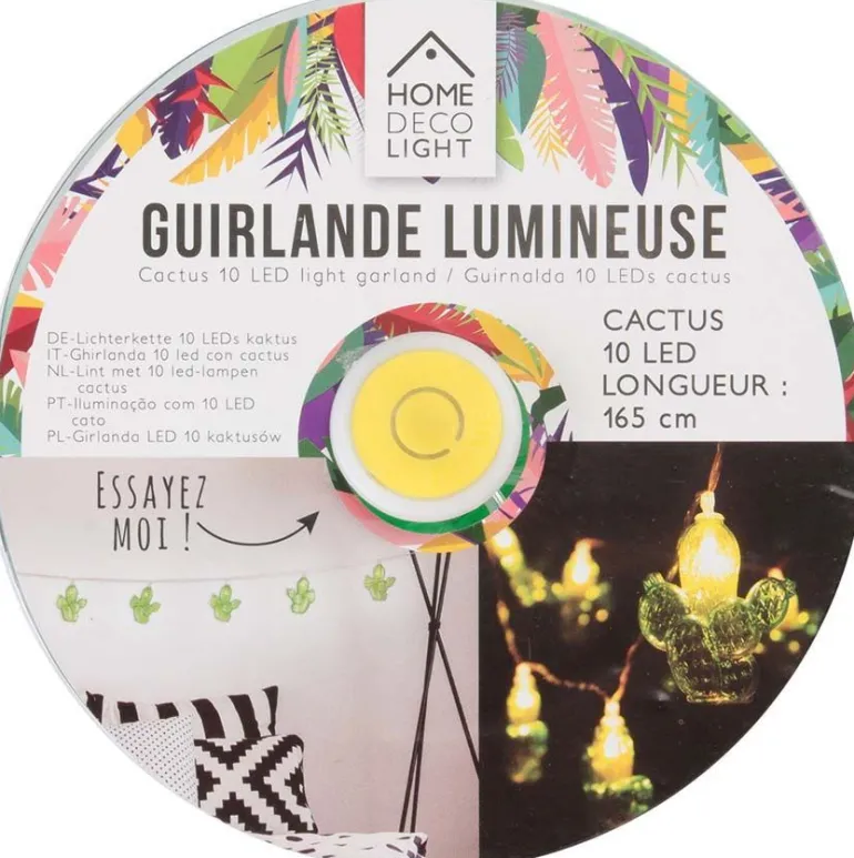 Guirlande lumineuse cactus 10 LED 165 cm