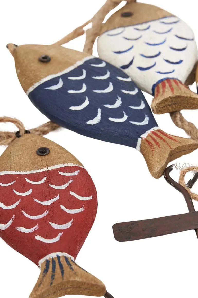 Guirlande poissons en bois et ancre 1.30 m