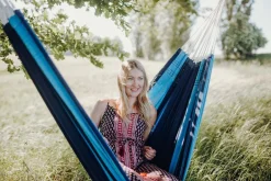 Hamac artisanal en coton Santana (Bleu)