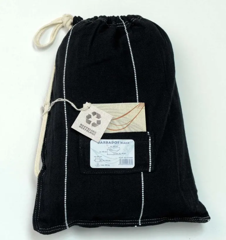 Hamac double en coton Barbados (Noir)