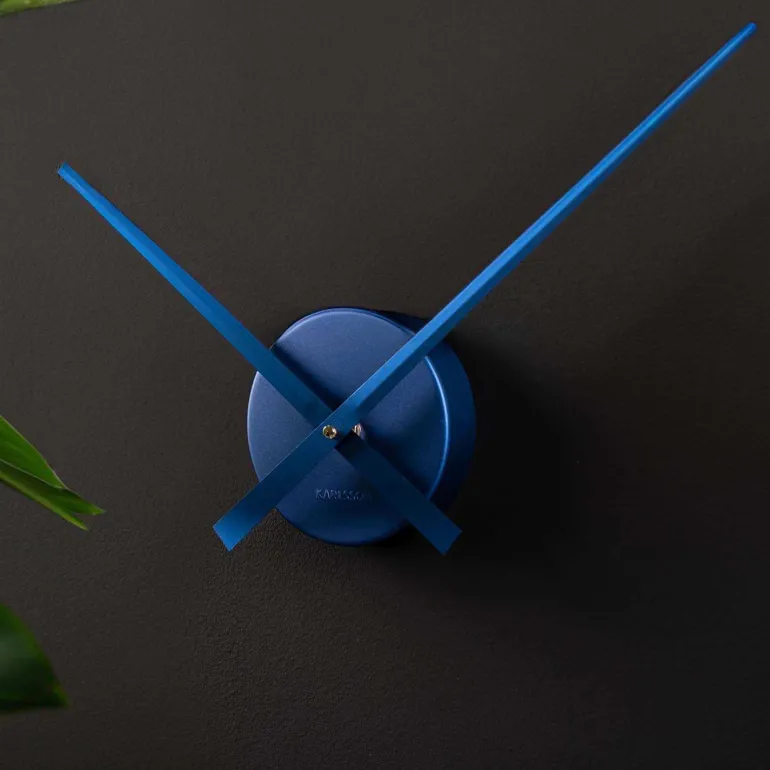Horloge aiguilles Big Time 41cm métallisée (Bleu foncé)