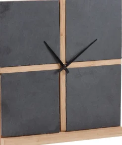 Horloge ardoise et bambou