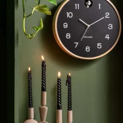 Horloge en bois de bouleau Natural Cuckoo (Noir)