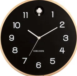 Horloge en bois de bouleau Natural Cuckoo (Noir)