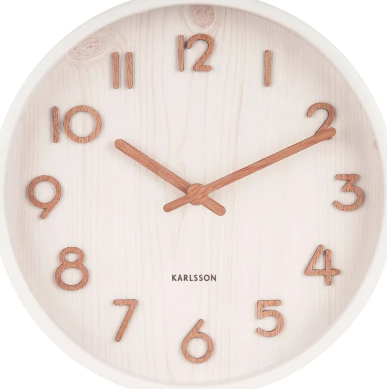 Horloge en bois Pure 22 cm (Blanc)