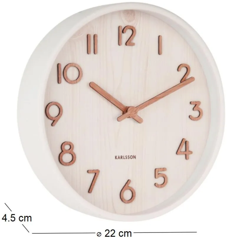 Horloge en bois Pure 22 cm (Blanc)