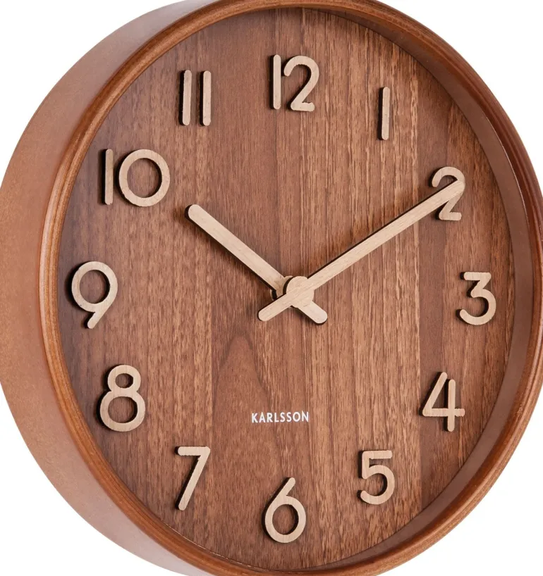 Horloge en bois Pure 22 cm (Bois foncé)
