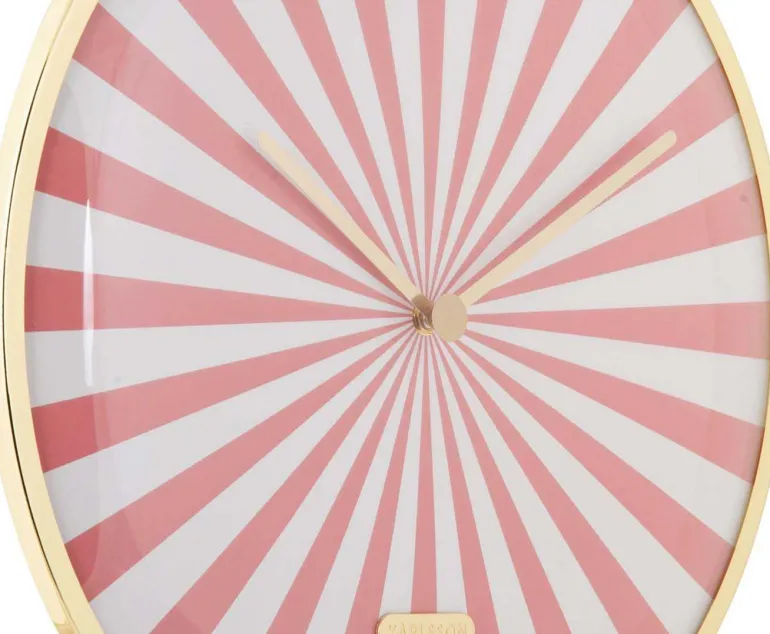 Horloge en métal Candy Swirl Dome (Rose)