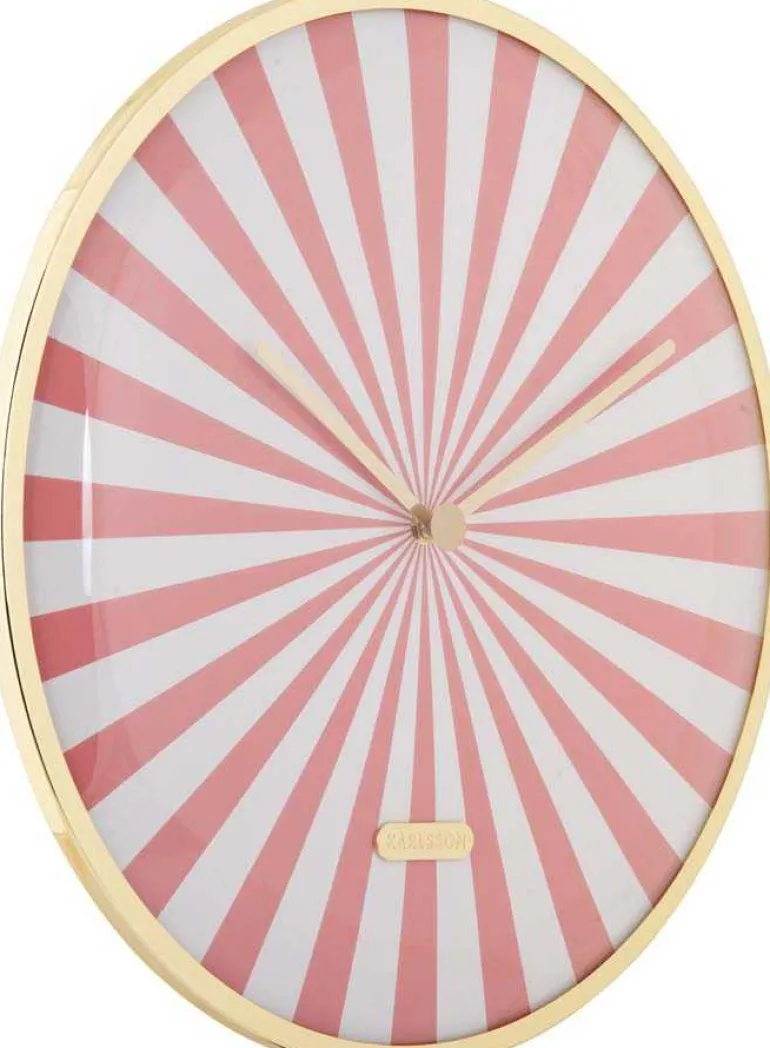 Horloge en métal Candy Swirl Dome (Rose)