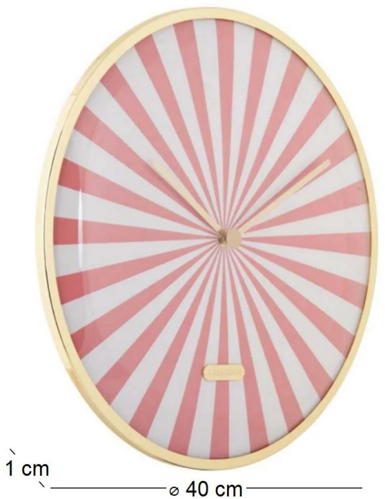 Horloge en métal Candy Swirl Dome (Rose)