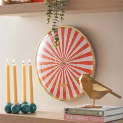 Horloge en métal Candy Swirl Dome (Orange)