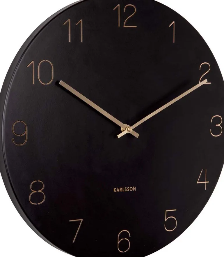 Horloge en métal chiffres gravés Charm (Noir)