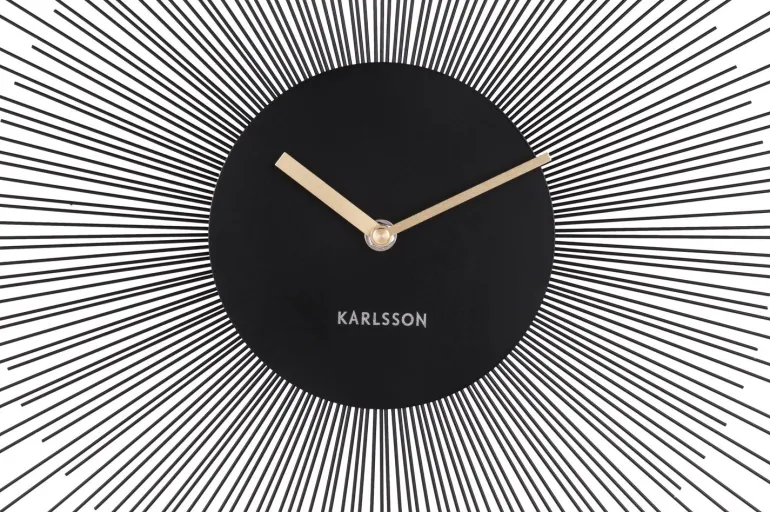 Horloge en métal Peony 45 cm (Noir)