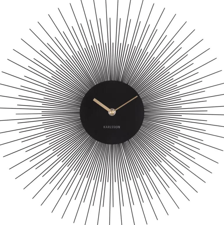 Horloge en métal Peony 45 cm (Noir)