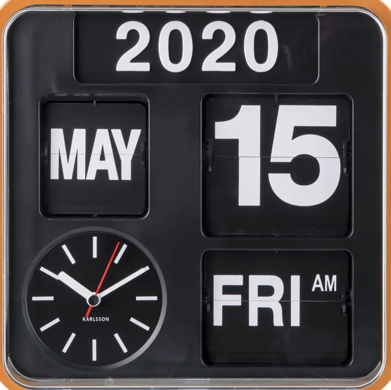 Horloge en plastique Mini Flip 24.5 cm (Orange)