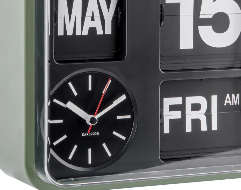 Horloge en plastique Mini Flip 24.5 cm (Vert)