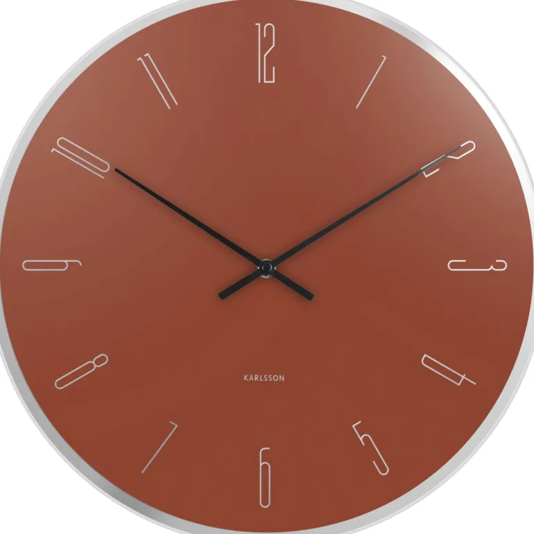 Horloge en verre Mirror numbers (Marron)