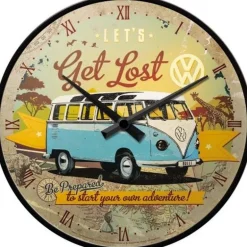 Horloge hublot en verre et métal Pub 31 cm (Van VW Get Lost)