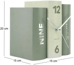 Horloge 3 livres Book (Vert)