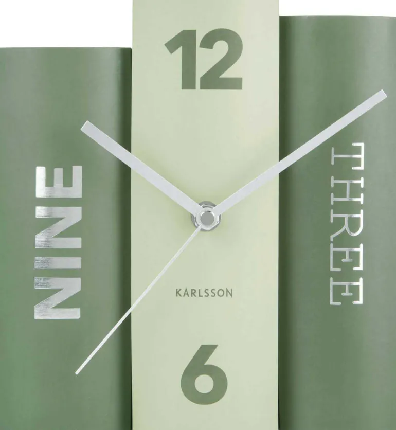 Horloge 3 livres Book (Vert)