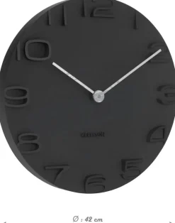 Horloge moderne avec aiguilles chromées On the Edge (Noir)