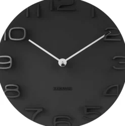 Horloge moderne avec aiguilles chromées On the Edge (Noir)