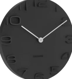 Horloge moderne avec aiguilles chromées On the Edge (Noir)