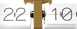 Horloge moderne bicolore Flip No Case (Blanc et doré)