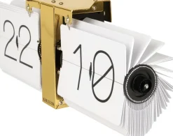 Horloge moderne bicolore Flip No Case (Blanc et doré)