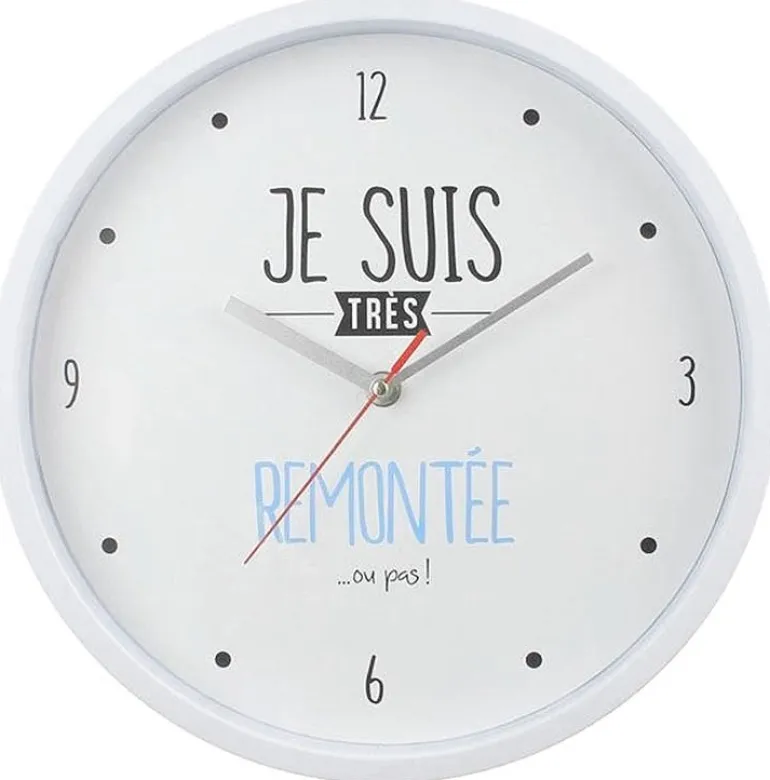 Horloge moderne 30 cm Je suis... (Blanc)