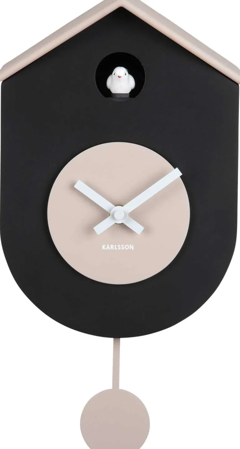 Horloge murale en ABS Grato Cuckoo (Noir et gris clair)