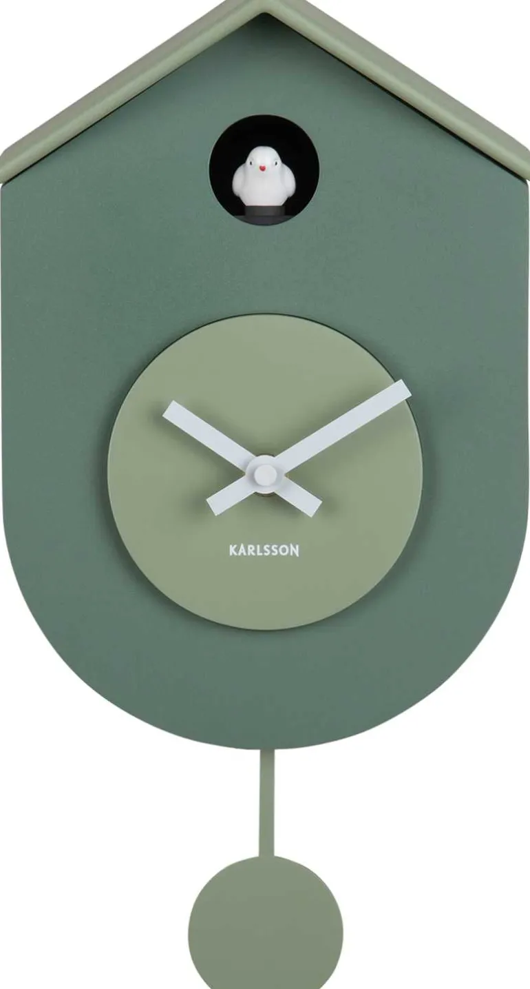 Horloge murale en ABS Grato Cuckoo (Vert jungle et vert jade)