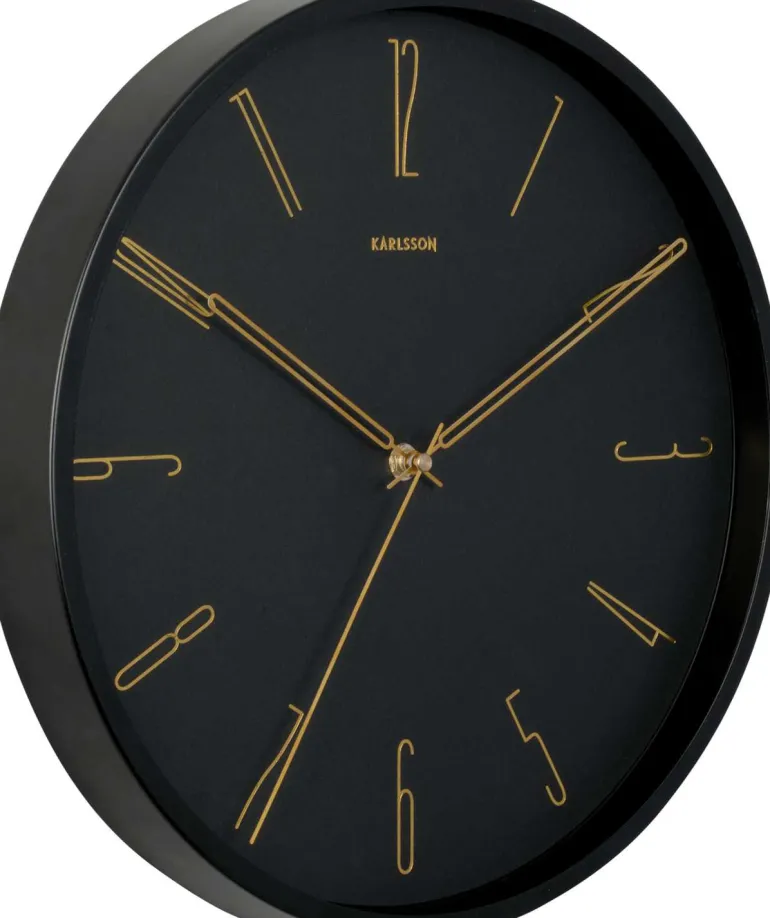 Horloge murale en métal Belle Numbers (Noir)