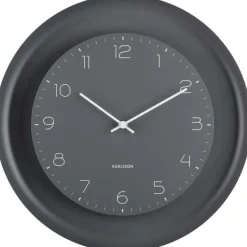 Horloge murale en métal Dual Disc (Gris foncé)