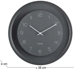 Horloge murale en métal Dual Disc (Gris foncé)