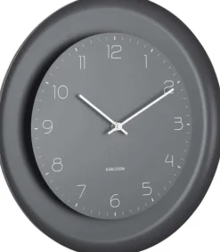 Horloge murale en métal Dual Disc (Gris foncé)