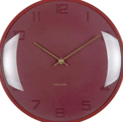 Horloge murale en métal Fuerte Dome (Rouge)