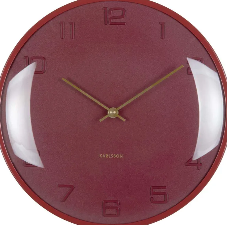 Horloge murale en métal Fuerte Dome (Rouge)