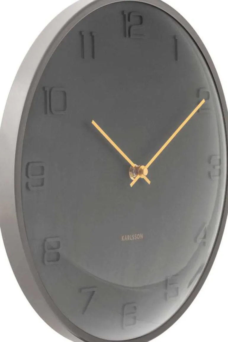 Horloge murale en métal Fuerte Dome (Gris)