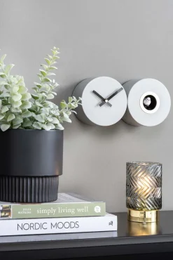Horloge murale en métal mat Duo Cuckoo (Kaki)