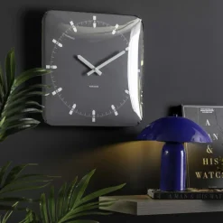 Horloge murale en métal Sucinto Dome Square (Gris)