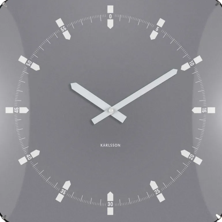 Horloge murale en métal Sucinto Dome Square (Gris)